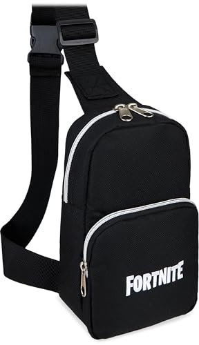 Fortnite Umhängetasche Kinder Teenager Schultertasche Crossbody Bag für Handy Geldbörse Reisen Gamer Geschenk für Jungs (Schwarz)