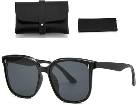 Herren Sonnenbrille Polarisiert,Sunglasses Men,Schwarz Sonnenbrillen Polarisierte,Schwarze Damen Großer Brille,Sommer Glasses Sportbrille,Retro Sonnenbrille Herren,für Angeln Auto Autofahren Fahrrad