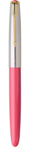Ranvi Hero 616 Fountain Pen,Gold Trim,0.38mm nib Pink