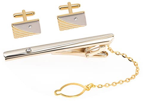 Holibanna Ensemble de Boutons de Manchette pour Homme en Pince à Cravate Solide Accessoire Classique pour Chemises d'Affaires pour et Événements Formels