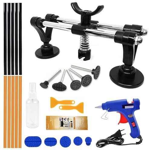 BOTEWO Car Dellen Reparatur Auto Set: Auto Ausbeulwerkzeug DIY Repair Puller Kit mit Brückenzieher 25 Teiliges Paintless Dent Removal Tool für Fahrzeug Dellen Reparaturset
