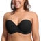 DELIMIRA Women's Strapless Bra Push Up for Bigger Bust Multiway Underwire Smooth Bandeau Bra Black 34F