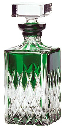 ARNSTADT KRISTALL Whisky Karaffe Venedig grün (25cm) Kristallglas mundgeblasen · von Hand geschliffen · Handmade in Germany