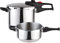 Magefesa Practika Plus - Autocuiseur Rapide 4 + 6L, Acier Inoxydable 18/10, Capteur de Pression, Induction, Économie d'Énergie, Cuisine Saine, Fermeture Sécurisée