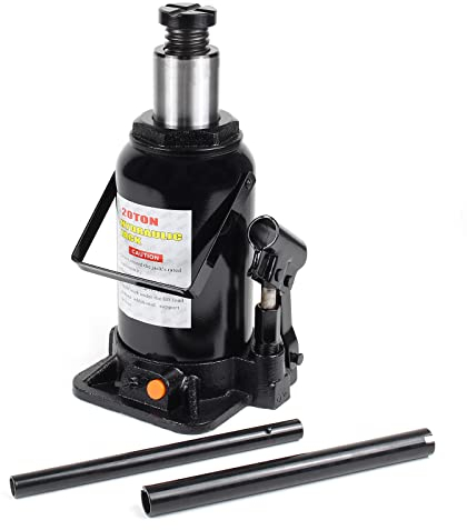 Wiltec Cric a Bottiglia da 20 t abbassamento Lento 244-449 mm Martinetto Idraulico