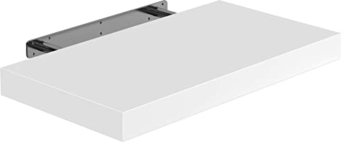 Casaria® Étagère Murale Flottante Blanche 50 cm MDF Robuste Effet Flottant Support de Fixation Inclus étagère Bois