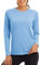 KEFITEVD UV Shirt Damen Sportshirt Langarm Tshirt Damen Wandershirt Atmungsaktiv Longsleeve Surf Shirt Schwimmshirt Blau L