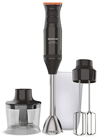 Taurus BAPI 1200 Rocket - Batidora de mano 1200W | Regulador de 20 velocidades ajustable | Función Turbo | Cuchillas de acero inoxidable | Doble batidor | Diseño ergonómico | Vaso medidor 500 ml