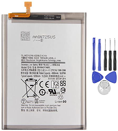 Ellenne Batterie compatible avec Samsung A12/A21S EB-BA217ABY 5000 mAh haute capacité avec kit de démontage inclus