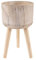 ROCKING GIFTS Macetero Decorativo Alto con Patas de Madera para Plantas de Interior, Estilo Boho, Color Marrón, 33 cm - Ideal para embellecer tu hogar