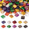 Craftdady Lot de 200 perles de rocaille carrées en verre à 2 trous 10 couleurs pour fabrication de bijoux et loisirs créatifs