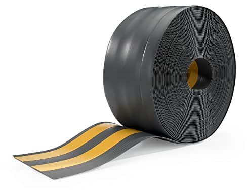 Weichsockelleiste Selbstklebend - 100 mm x 25 mm - Abschlussleiste, Breite Knickleiste - für Wände, Boden - PVC, Flexibel, Wasserdicht, Dekorativ - 25 Meter, Dunkelgrau