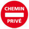 Panneau de Signalisation PVC 1 mm. Panneau Interdiction. Panneau Parking, Panneau d'information PVC. Taille au choi - Diamètre 450 mm - Chemin privé -