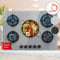 Klarstein Cocina de Gas Butano, Placa Gas 5 Fogones de 10400W, Hornillo Camping Gas Portatil para Caravana, Encimera Placa Gas Butano de Acero Inoxidable, Cocinas de Gas, Quemador Gas 5 Quemadores