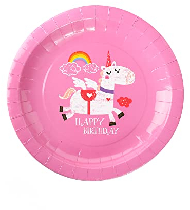 Vajilla de fiesta de cumpleaños de unicornio: decoraciones para 16 invitados, platos, tazas, servilletas, mantel, pancarta de feliz cumpleaños para niños, suministros de fiesta temática de unicornio
