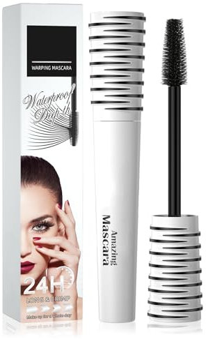 4D Silk Fiber Eyelash Mascara,Mascara Wasserfest Schwarz,ong Thick & Voluminous Lash Mascara, Schwarz Wasserfest Wimper Mascara Langlebig Not Blooming für Makeup
