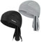 YANIKY Sports Bandana - Atmungsaktiv Kopftuch Herren - Bandana Cap Damen Durag Laufmütze Turban Herren Sommer Fahrradmütze Kopftuch für Radfahren Reisen Laufen Fitness (Schwarz+Grau)