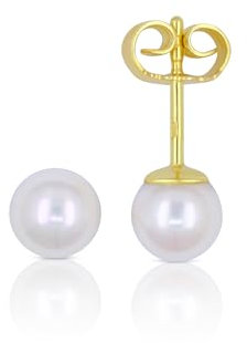 MUAU Schmuck Ohrstecker Gelbgold 750 Akoya Perle 5.5-6mm