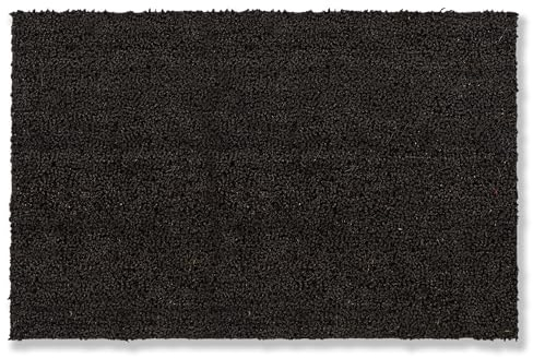 Carpido rutschfeste Kokosmatte - 40 x 60 cm Schwarz - nachhaltige Naturfaser für den überdachten Außenbereich - 100% Kokos Fußmatte - Antibakterielle Türmatte