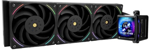 TR Elite Vision 360 ARGB BLACK CPU Water Cooler with TL-K12 PWM Fan, 2150RPM Speeds, IPS LCD Screen with 320 x 320 Resolution, Liquid CPU Cooler,for AM5/Intel 1851/1700,2.73inch Display Screen
