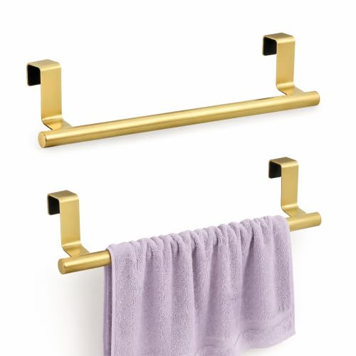 Lilaly 2 PCS Gold 9.25 Kitchen Towel Holder, Over Cabinet Towel Bar