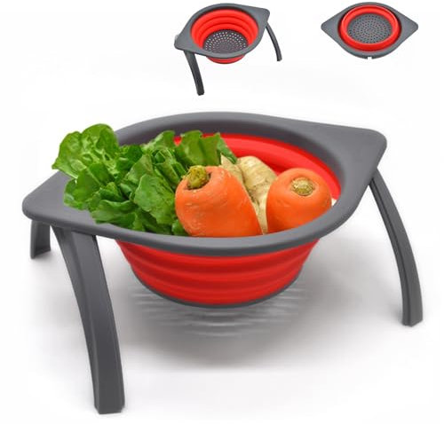 Aipeeo Nudelsieb,Sieb Faltbar,Nudelsieb Faltbar,Silikon Küchensieb,Klappbar Abtropfsieb,Nudelsieb Kunststoff,Küchensieb Abwaschschüssel für Geeignet zum Abtropfen von Nudeln,Obst,Gemüse