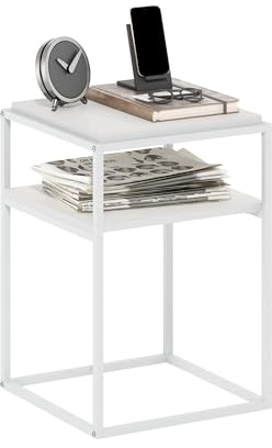 Furinno Moretti Modern Lifestyle Stapelbares Regal, 2-stufiger, Solides Weiß/Weiß
