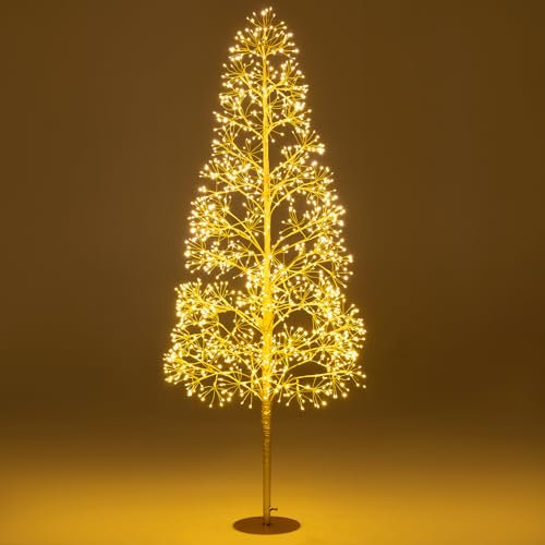 COSTWAY 5FT/150CM Pre-Lit Artificial Christmas Tree, Xmas Cedar Tree with 1500 Warm White LED Lights, Holiday Full Tree Home Office Party Decor