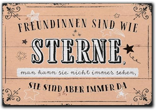 LANOLU Kühlschrankmagnete lustig- Freundinnen sind wie Sterne - Geschenke für Freundin BFF- lustige Magnete mit Sprüchen und witzigen Motiven 8x5,5cm
