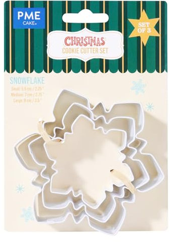 PME Navidad Set de 3 Cortadores de Galletas - Copos de Nieve