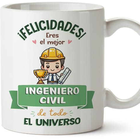 MUGFFINS Tazas para INGENIERO CIVIL hombre - En Español - Mejor Universo Trofeo - 11 oz / 330 ml - Regalo original y divertido