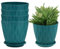 Zinaroty Paquete de 5 Macetas de Plástico, Macetas Modernas de 15cm con Agujeros de Drenaje y Platillo para Plantas de Interior y Exterior (Azul)