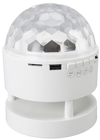 YWBL-WH RGB Disco Ball Light Music Reame DJ Strobe Light per Karaoke Pub Club, Lettura della Scheda di Memoria, Altoparlante, Plug & Play, ABS, PC