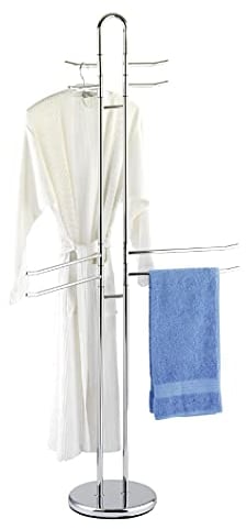 WENKO Handtuch-/Kleiderständer Mod. Palermo Hochglanz-Chrom für Badezimmer und Schlafzimmer mit 8 Armen zum Aufhängen von Kleidung Maße 55,5 x 168 x 28,5 cm