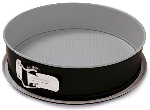 Guardini, Tortiera apribile 1 fondo Ø 24 cm, Fondo Salvagoccia, Acciaio con rivestimento antiaderente, Nero e Argento, Made in Italy, Linea Silver Elegance