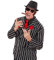 Amakando Mafia Hut Nadelstreifen Fedora Gangster Trilby 20er Jahre Kopfbedeckung Capone Faschingshut Gangsterbraut Mafiahut