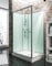 Schulte cabine de douche complète en kit 120 x 80 x 204 cm (bac de douche inclus), alu-argenté, avec porte coulissante, ouverture vers la gauche, verre de sécurité porte 5 mm, cabine intégrale