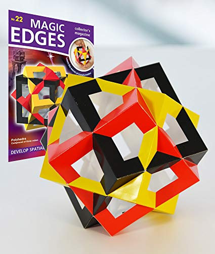 Magic Edges/Geometric Solid - Compound of Three Cubes DIY Origami Craft Model #22 Polyhedra 3D Paper Model Kit