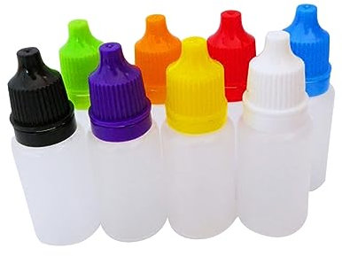 8pièces Bouteilles Compte-gouttes Squeezables Plastique Pour Liquides Flacons De Dispensation Pour Yeux Et Diy Couleurs Aléatoires