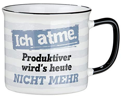 Gilde Keramik Tasse 'Ich atme.'