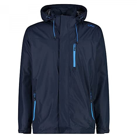 CMP - Herrenjacke mit Reißverschluss und atmungsaktiver Kapuze, Schwarz Blau, 54