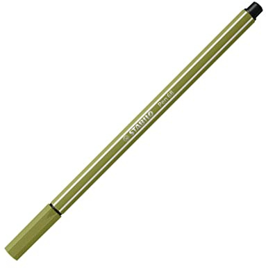 Premium Fibre-Tip Pen - STABILO Pen 68 - Pack of 1 - Mud Green