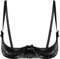 CHICTRY Women's PVC Leather 1/4 Cups Shelf Bra Top Underwired Open Nipple Push Up Bralette Lingerie 3# Black M