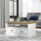 Galano Sufy Coffee Table – 2 Drawer Storage Unit – Rectangular Engineered Wood Living Room Cabinet – 50 x 94 x 44.8 cm – White