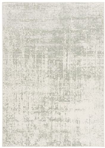 SAFAVIEH Zeitgenössische Teppich für Wohnzimmer, Esszimmer, Schlafzimmer - Adirondack Collection, Kurzer Flor, Beige und Salbei, 160 x 320 cm