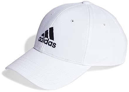 adidas Unisex Cotton Twill Baseball Cap, White/Black, XS