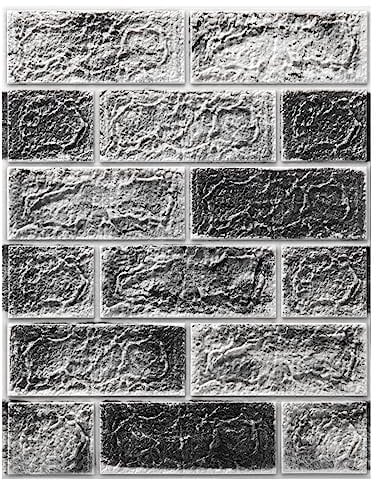 Art3d 30-Pack 3D Wall Panels Peel and Stick in Stone Ash, Self Adhesive Waterproof Faux Foam 3D Brick Wallpaper for Living Room, Bedroom, Interior Decoration (43.3 Sq.Ft)