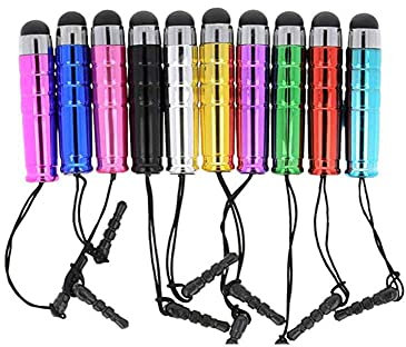 Generic Lot de 10 mini stylets capacitifs résistifs pour écran tactile - Stylos rétractables pour smartphone, tablette, PC, téléphones - Couleur aléatoire - Utile et habile