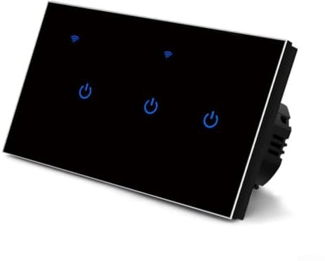 Yhenlovtt Smart Touch Light Switch, 3 Gang-Black, Touch Control, Automatic Operation, Black