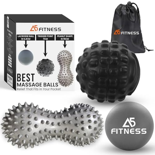 Lacrosse, Trigger Point & Peanut Spiky Massage Ball Set | Perfect for Yoga, Deep Tissue & Trigger Point Massage, Myofascial Release, Plantar Fasciitis & Muscle Recovery & Relaxation